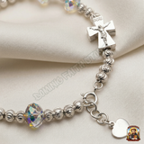  Chuỗi Mân Côi Pha Lê Swarovski Mix Bạc Ta – Vẻ Đẹp Thuần Khiết Và Sang Trọng 