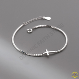  Lắc Tay Bạc Thánh Giá Đơn Giản Cổ Điển | Trang Sức Công Giáo Thanh Lịch 