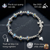  Chuỗi Mân Côi Pha Lê Swarovski Mix Bạc Ta – Vẻ Đẹp Thuần Khiết Và Sang Trọng 
