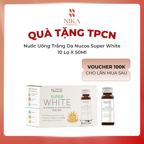 Nước Uống Trắng Da Nucos Super White 10 Lọ X 50Ml