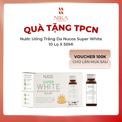 Nước Uống Trắng Da Nucos Super White 10 Lọ X 50Ml