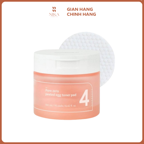 Toner Pad Numbuzin 4 Pore Zero Peeled Egg 190ML 70 Miếng