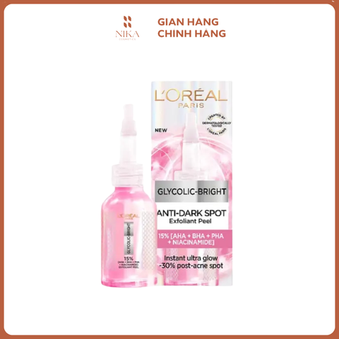 Tẩy Tế Bào Chết Loreal Glycolic Bright Anti Dark Spot Exfoliant Peel 25ML