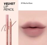Chì kẻ viền môi Clio Velvet Lip Pencil + Gọt chì 1.45G