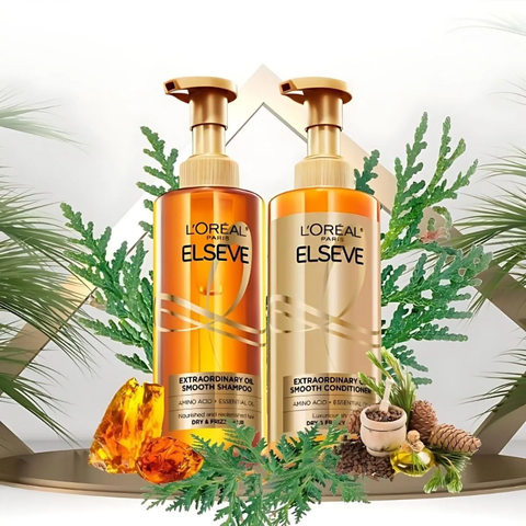 Dầu Gội Xả Loreal Paris Elseve Extraordinary Oil Smooth 440ml