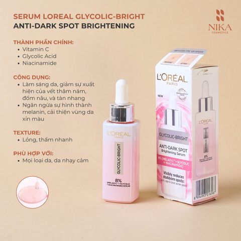 Serum Loreal Glycolic-Bright Anti-Dark Spot Brightening 30ML