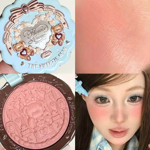 Phấn Má Hồng Flower Knows The Sweetie Bear Collection Silk Satin Blush 5G