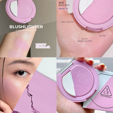 Phấn Má Hồng + Highlight 3CE Blushlighter 9G