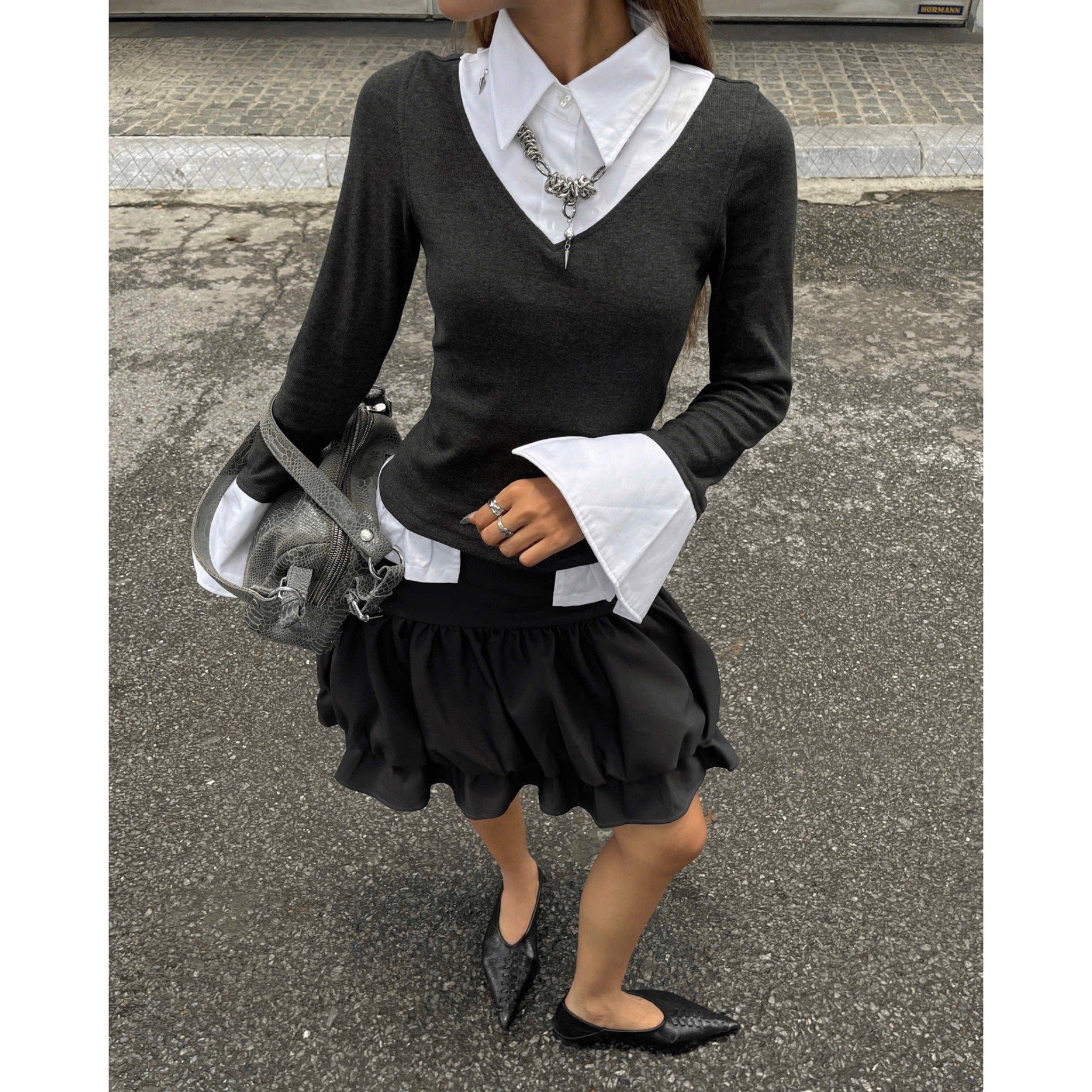 Rib Mixed Shirt