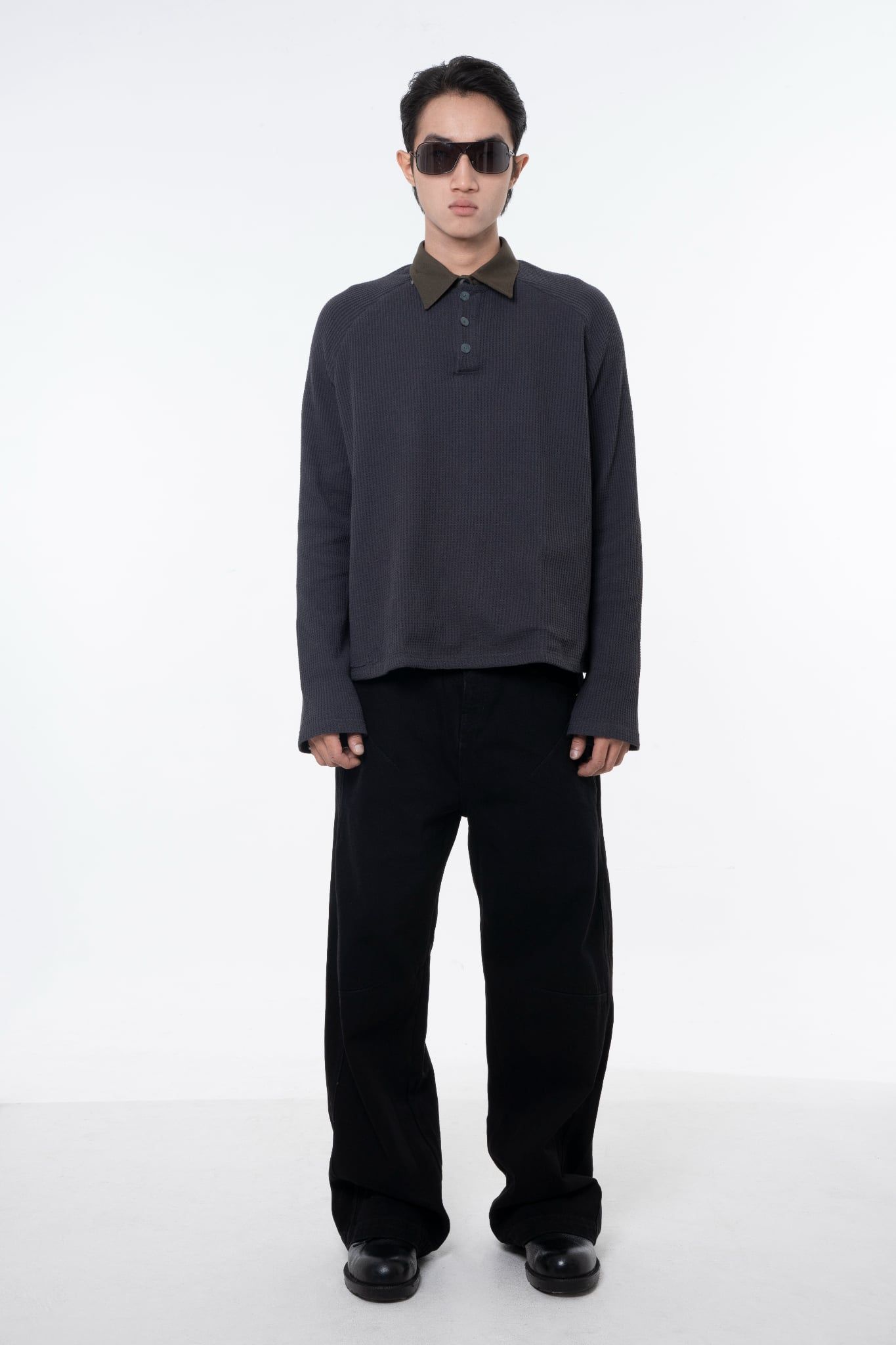 WAF Collared Tee - Gray