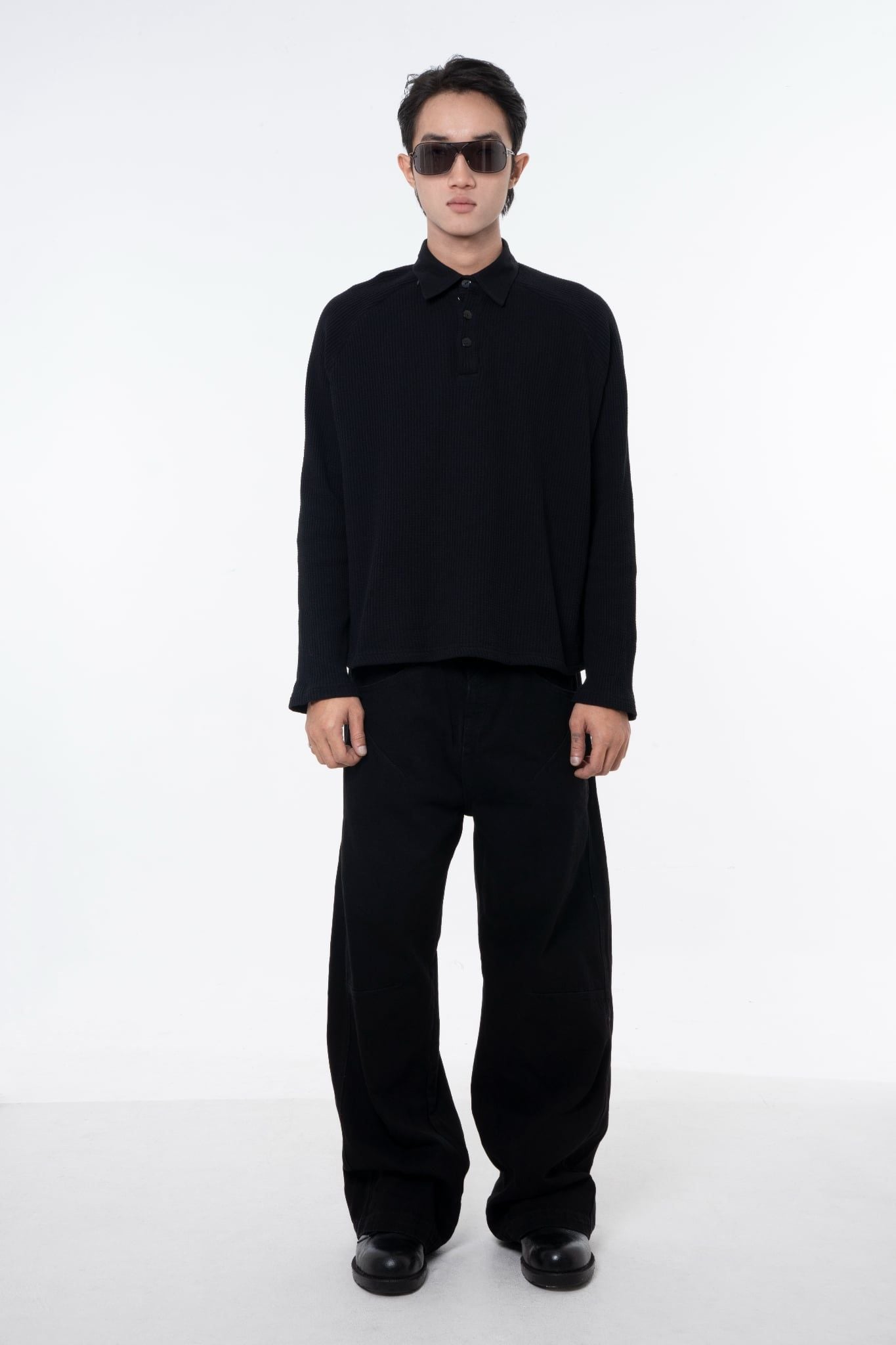WAF Collared Tee - Black