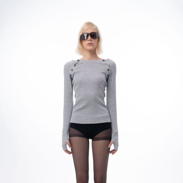  Button Longsleeve - Grey 