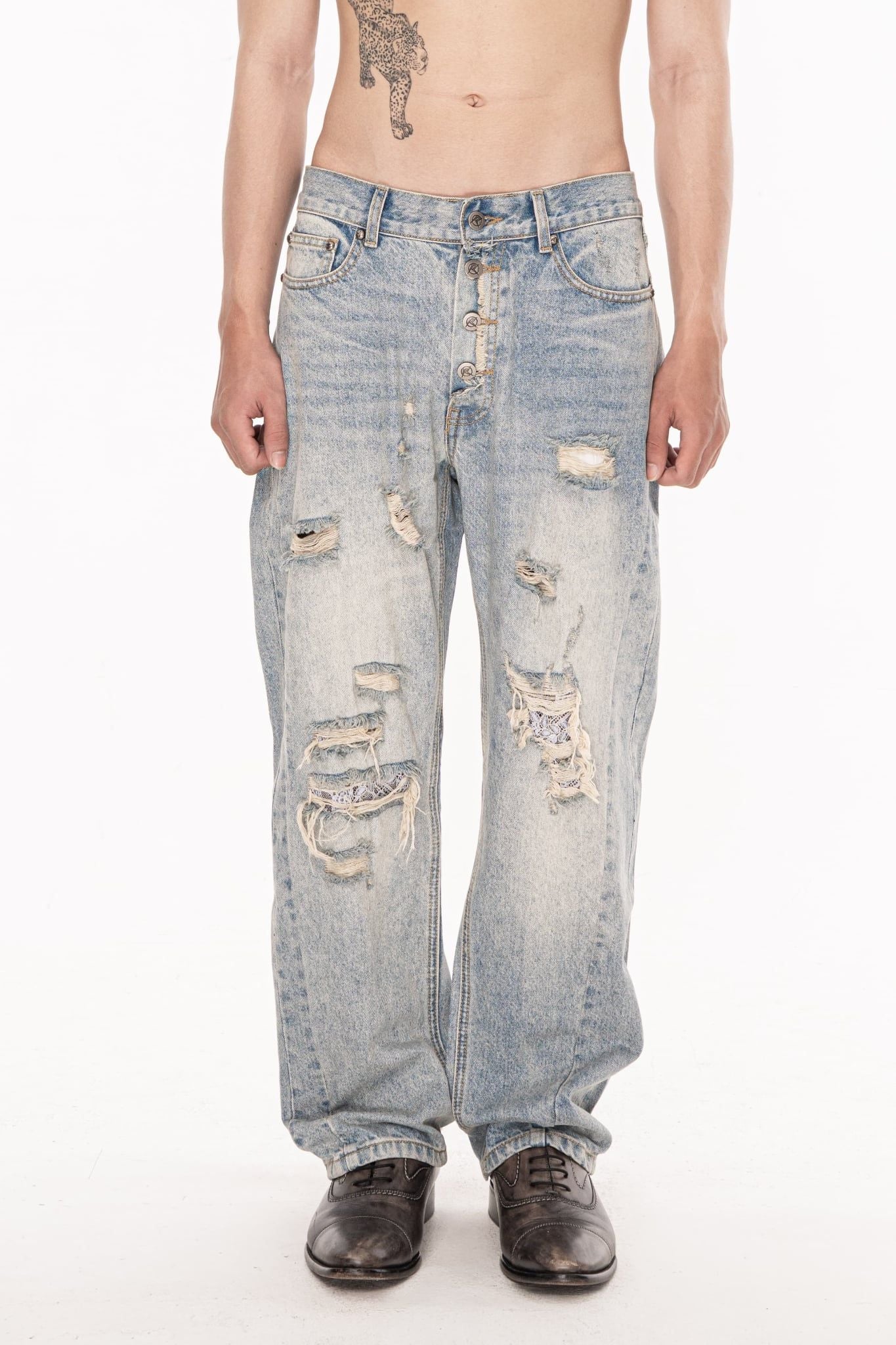 VEILED RUIN DENIM PANTS