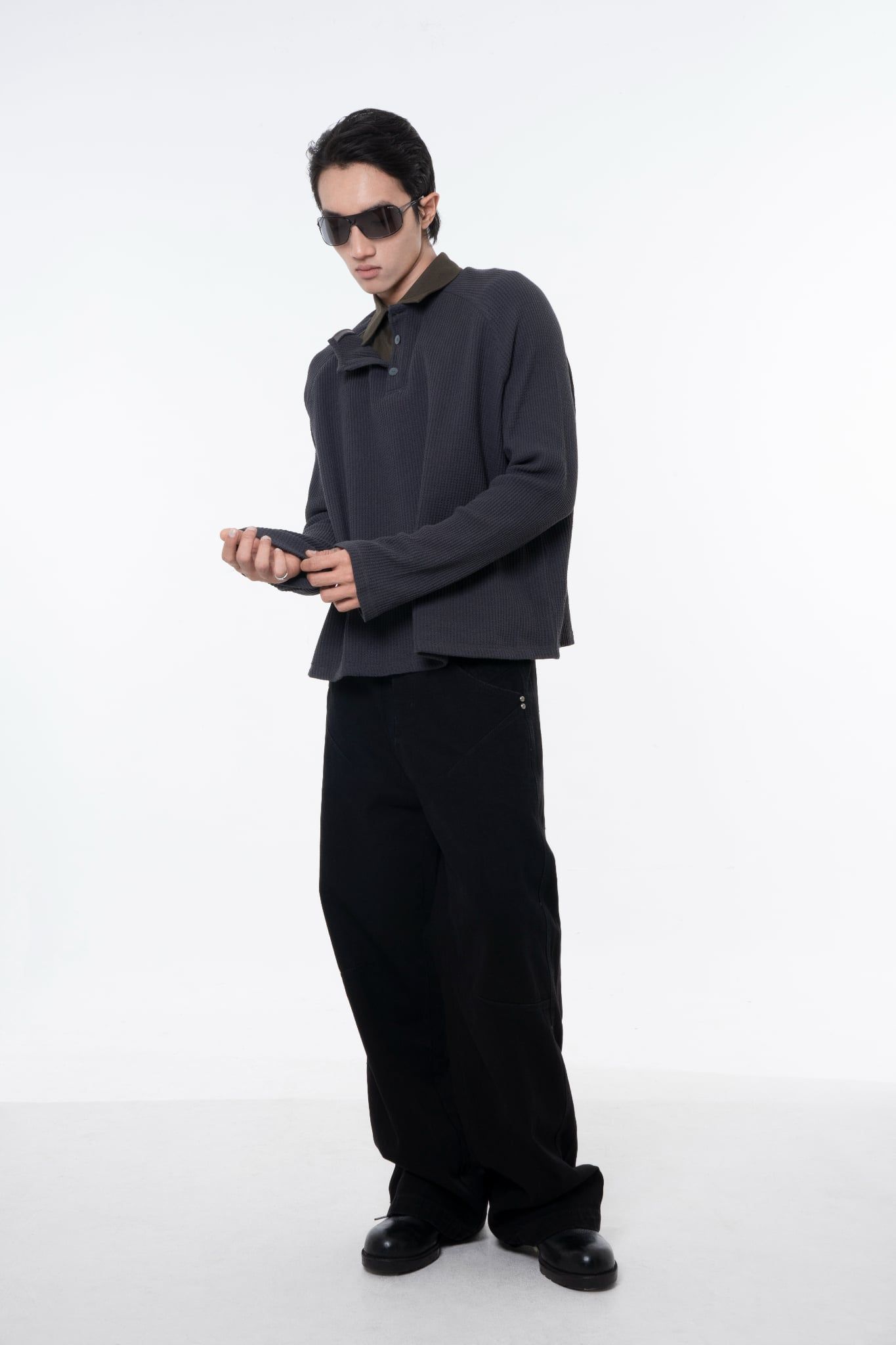 WAF Collared Tee - Gray