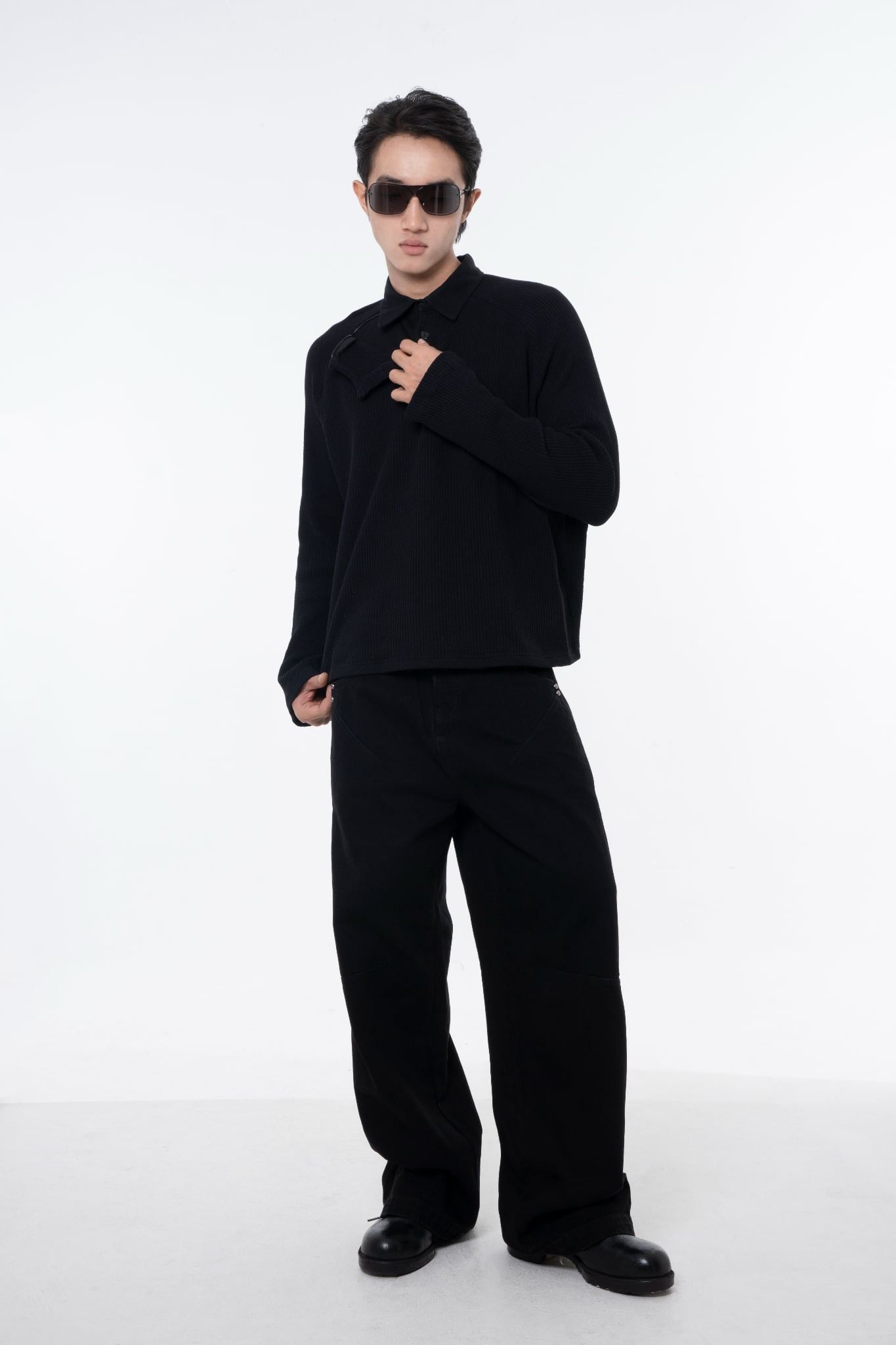WAF Collared Tee - Black