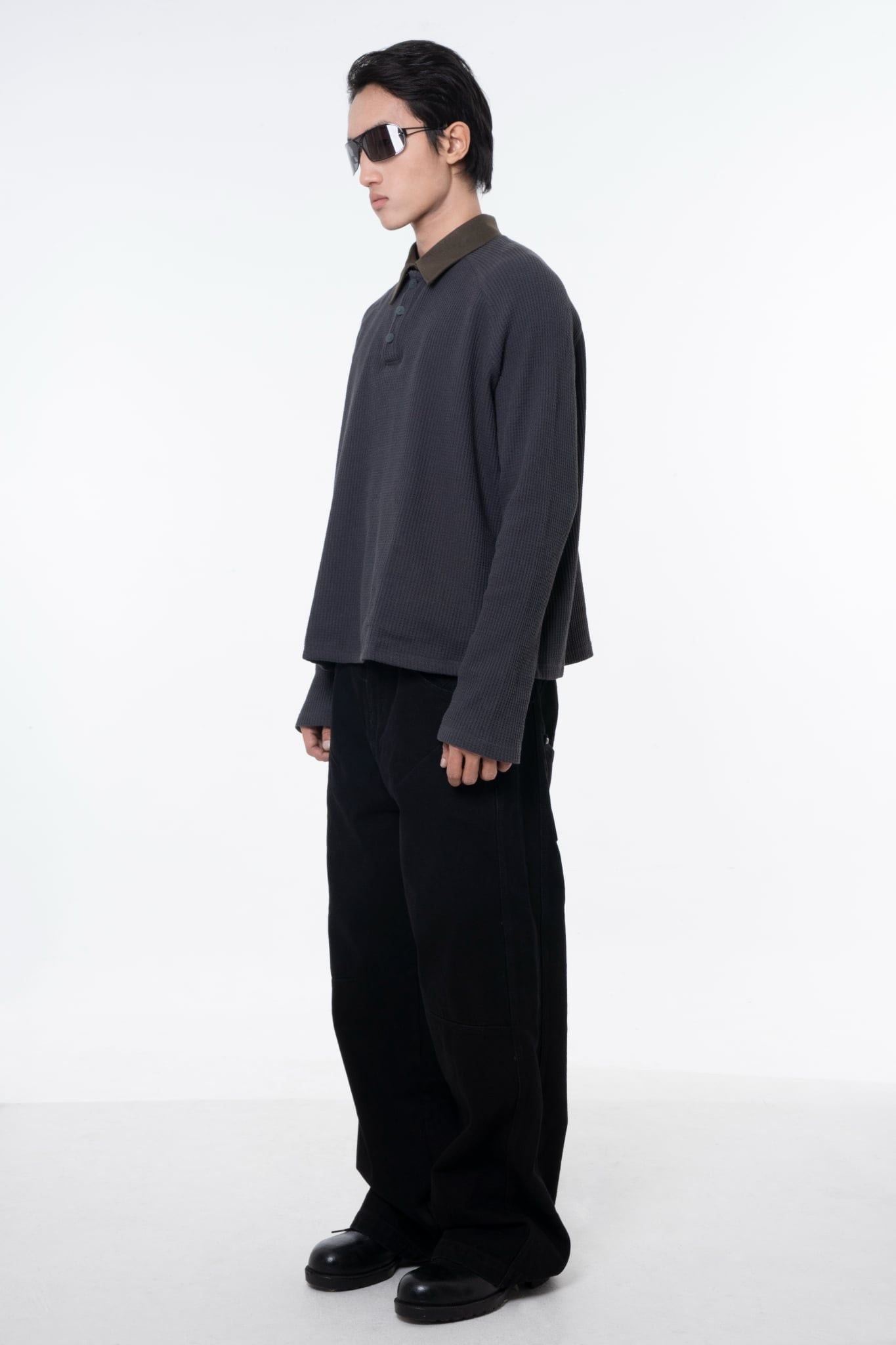 WAF Collared Tee - Gray