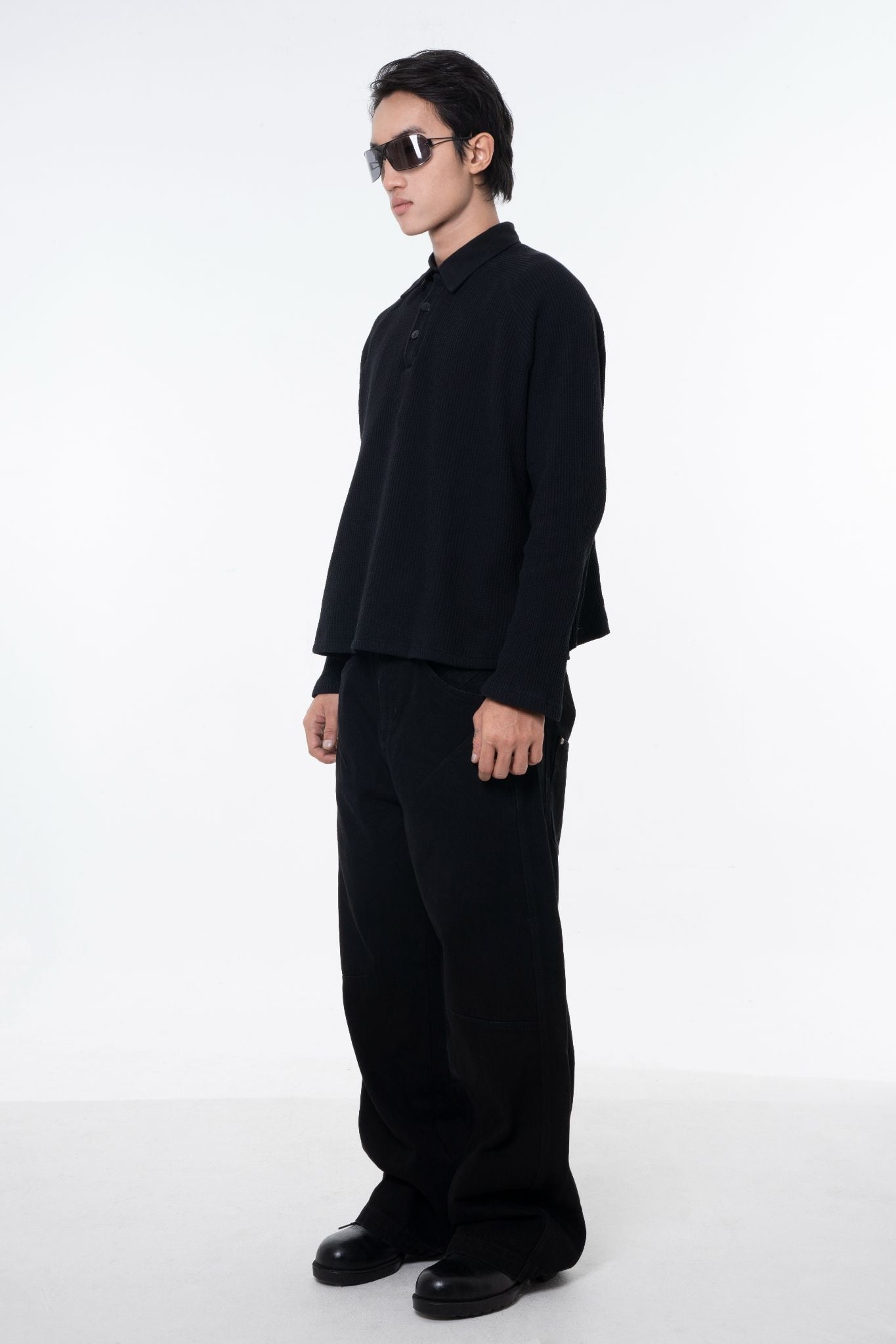 WAF Collared Tee - Black