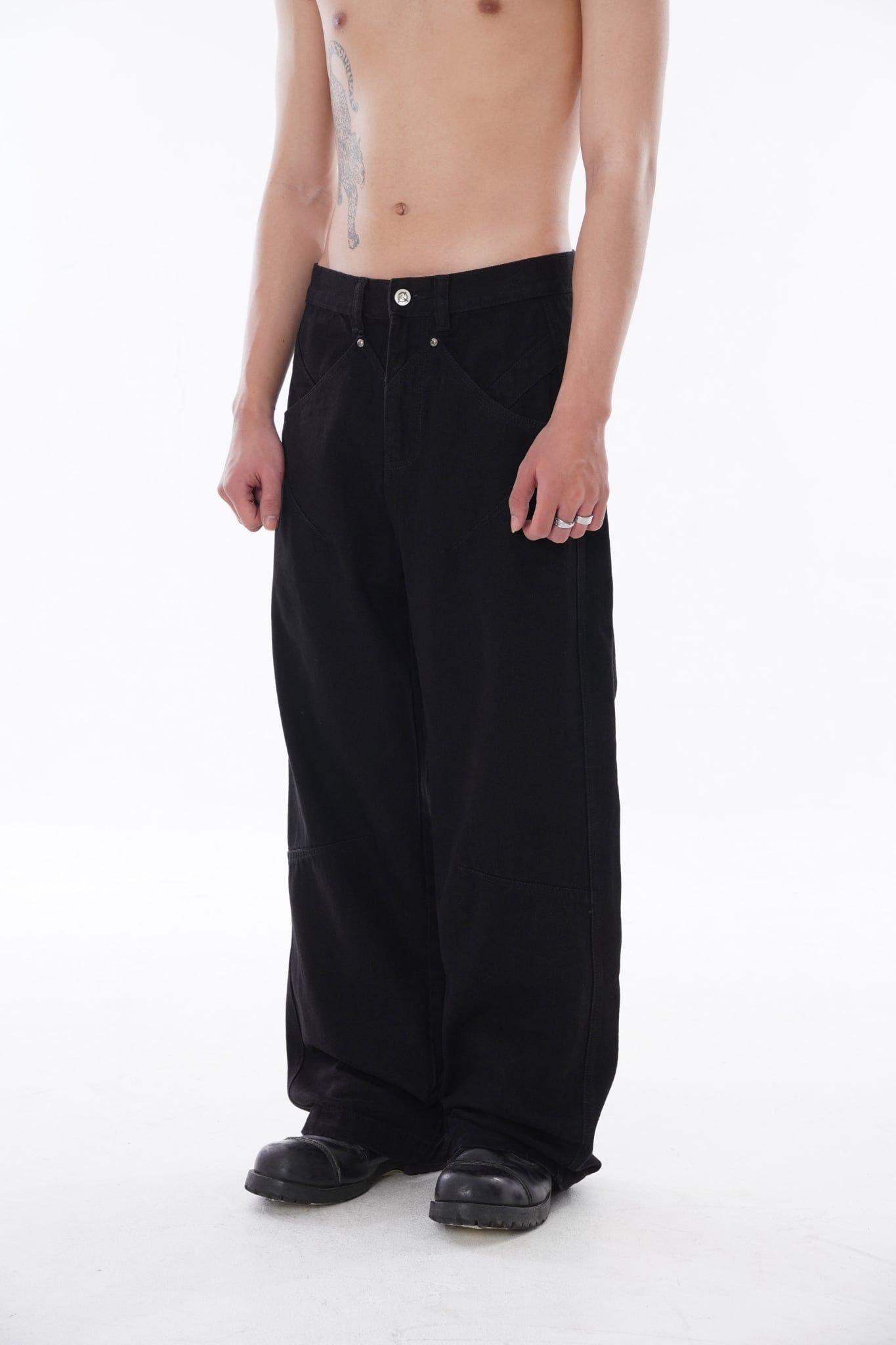 Denim Spiked Pants