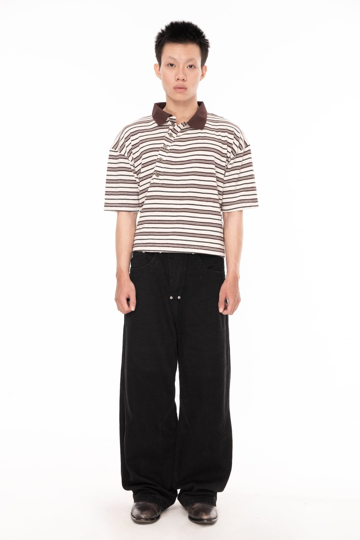 IVORY STRIPED POLO