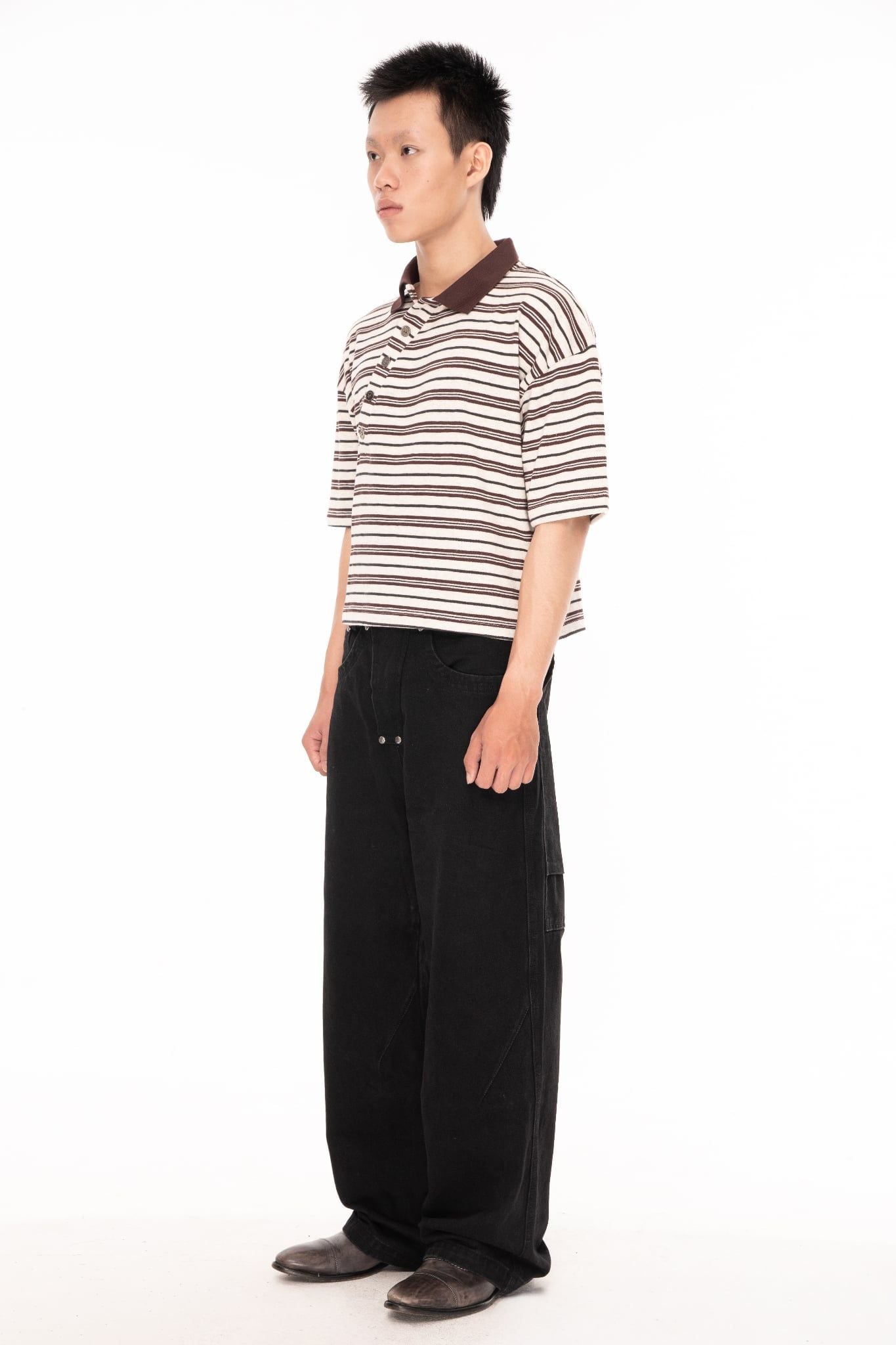 IVORY STRIPED POLO