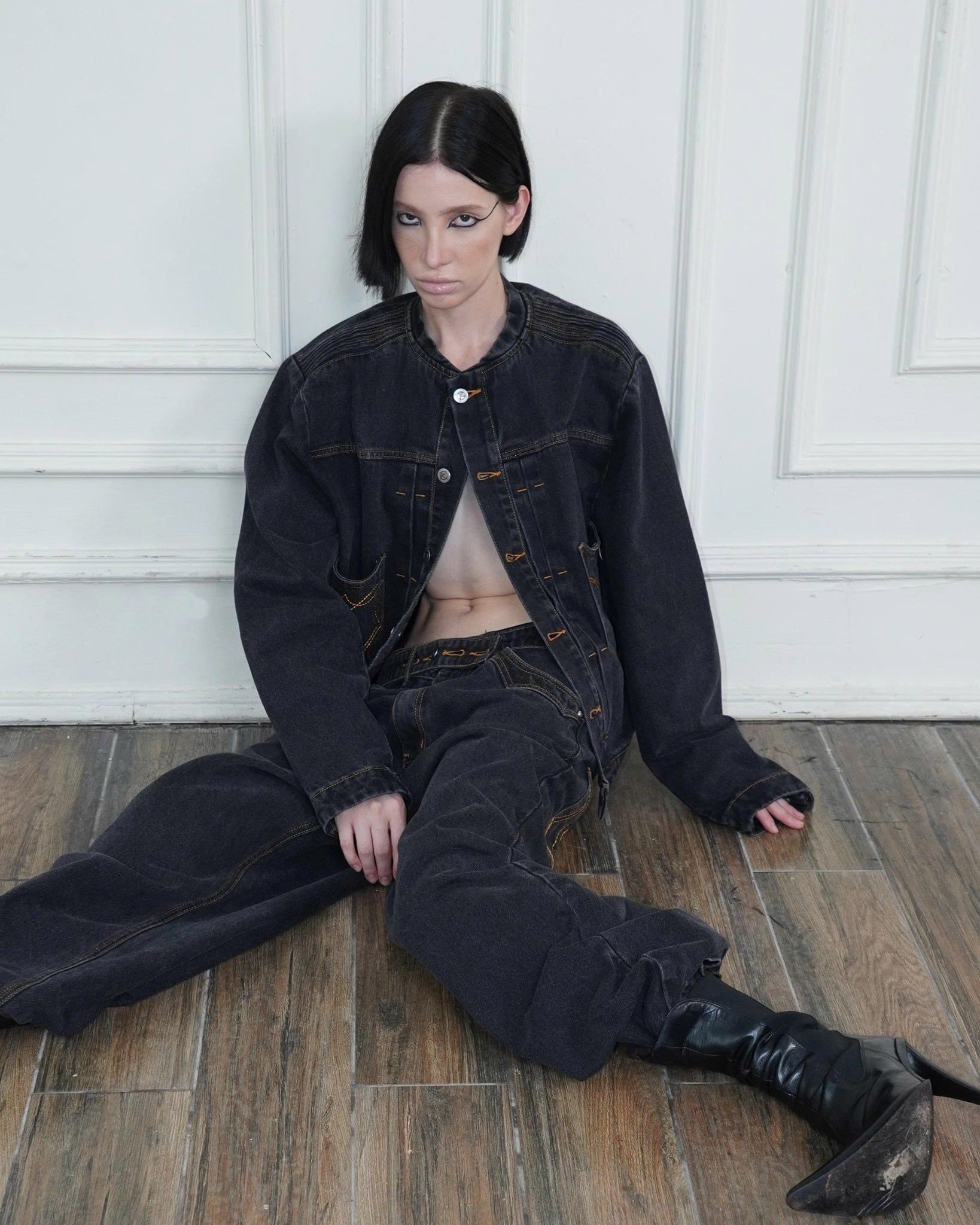 ARROW STITCH DENIM PANTS