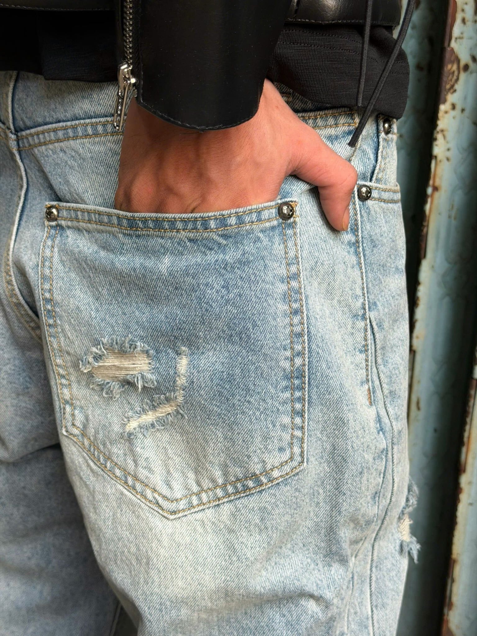 VEILED RUIN DENIM PANTS