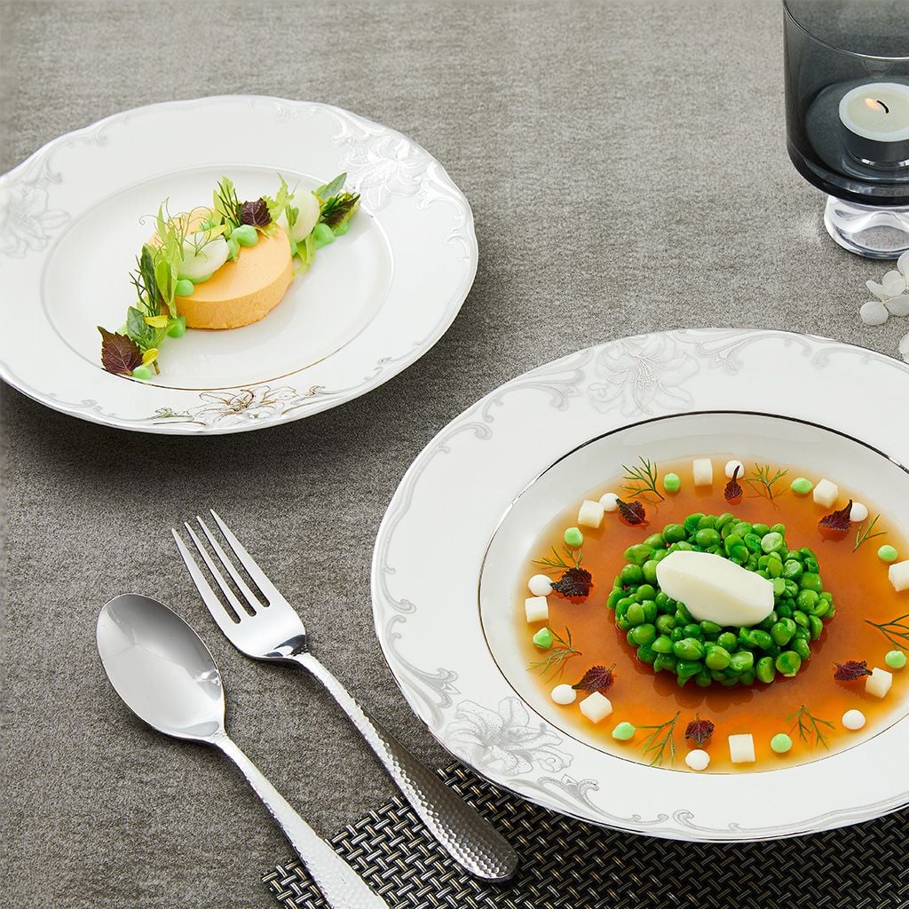 Bộ đồ ăn Đài Các Trang Trí Bạch Kim