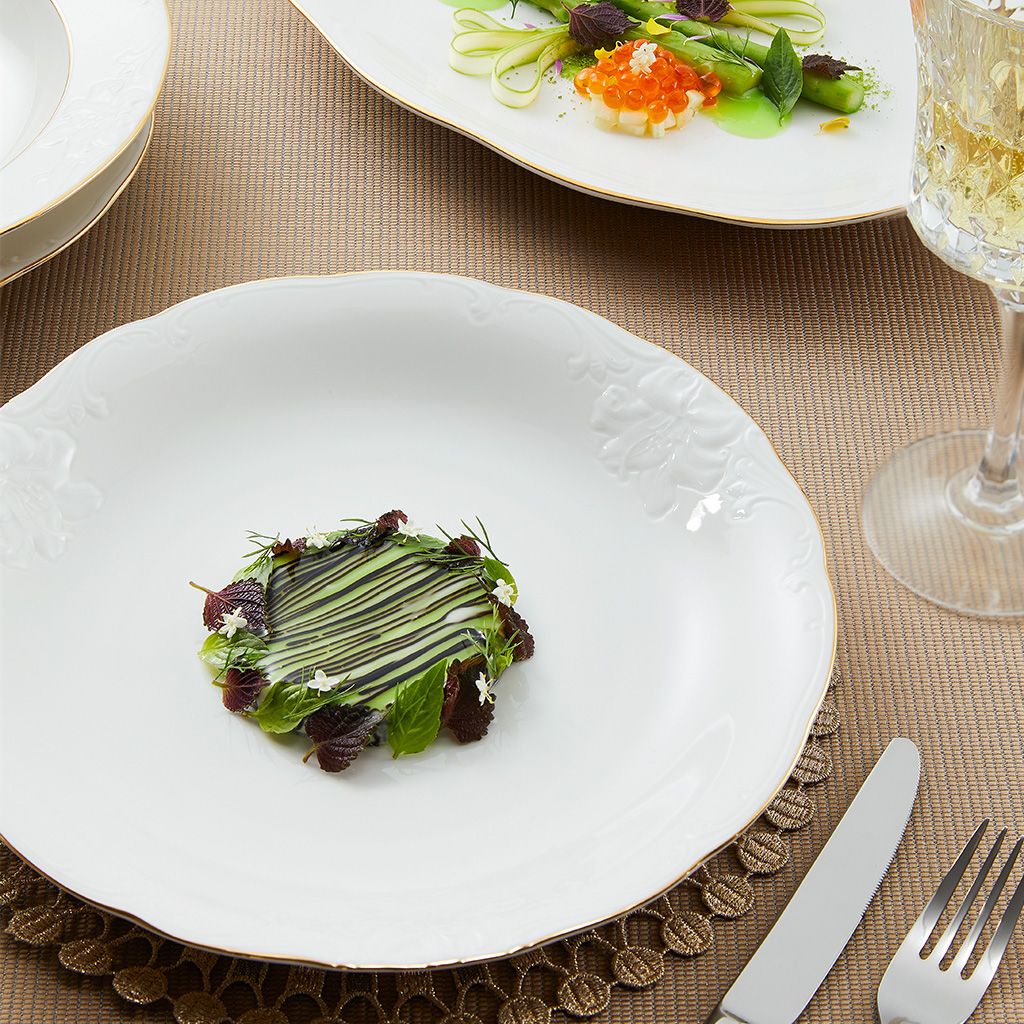 Bộ đồ ăn 6 người Âu-Á 45 sản phẩm - Đài Các IFP - Chỉ Vàng