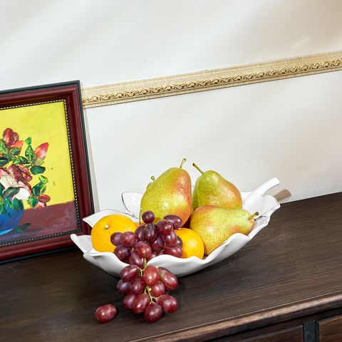  Dĩa trái cây Lá Sake 42.5 cm (Chỉ Bạch Kim) 