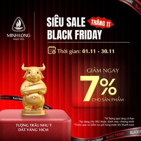  Trâu Như Ý dát vàng (10 cm) - Tượng - Dát Vàng 