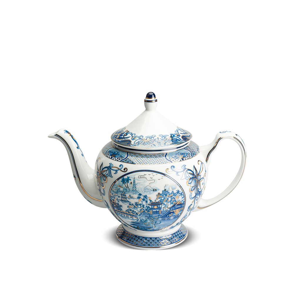 Bình trà + nắp - Hoàng Cung - Hồn Việt vàng