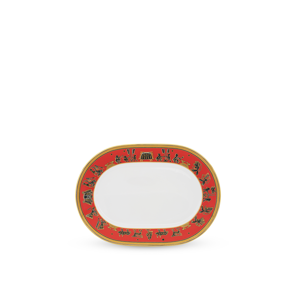 Dĩa oval 32 cm - Tulip trắng - Trống Đồng