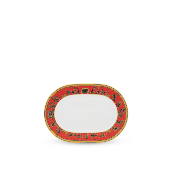 Dĩa oval 32 cm - Tulip trắng - Trống Đồng