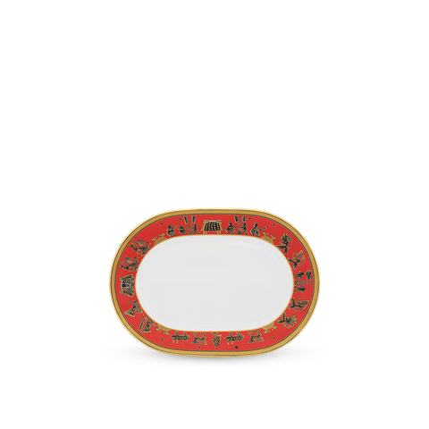  Dĩa oval 32 cm - Tulip trắng - Trống Đồng 