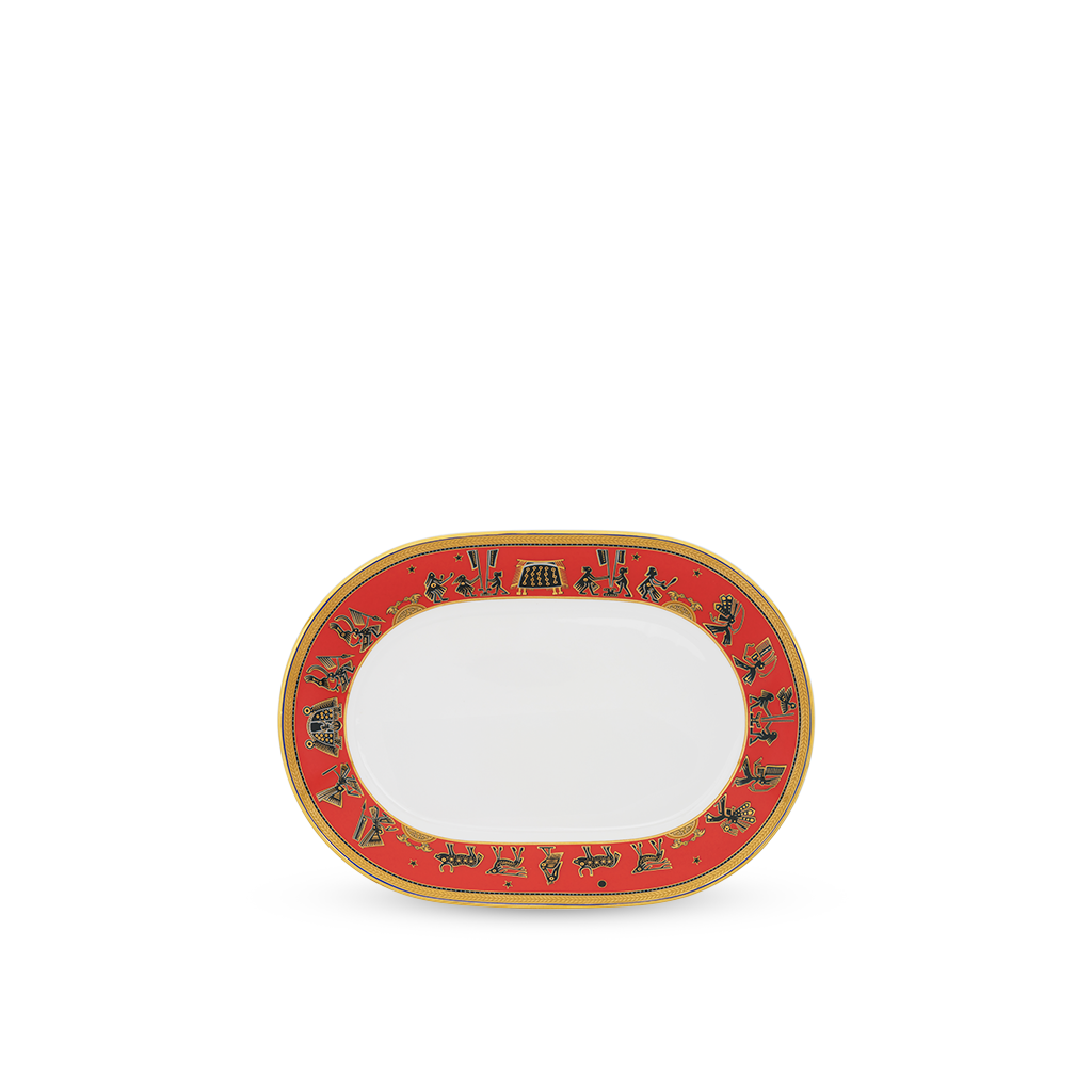 Dĩa oval 32 cm - Tulip trắng - Trống Đồng