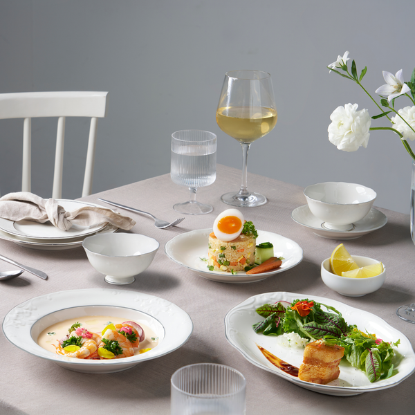 Bộ đồ ăn 6 người 32 sản phẩm - Đài Các IFP - Chỉ Bạch Kim