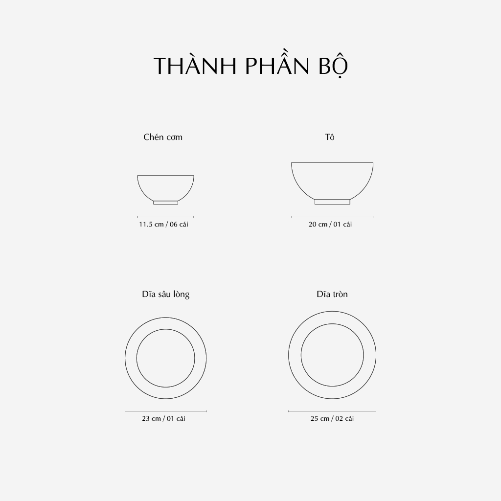 Bộ đồ ăn 10 sản phẩm - Timeless - Rực rỡ Việt Nam