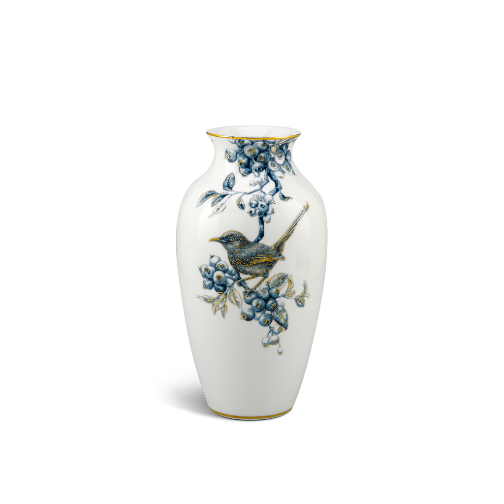 Bình hoa 27 cm - bình hoa - chích chòe & quả quất - cobalt vàng