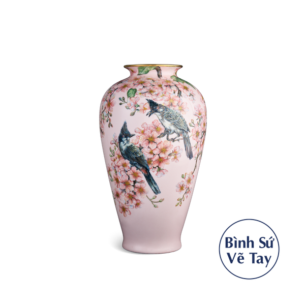Bình hoa 40 cm - Bằng Lăng Tím & Chim