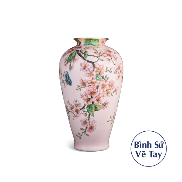 Bình hoa 40 cm - Bằng Lăng Tím & Chim