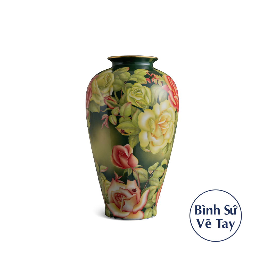 Bình hoa 40 cm - Hoa hồng
