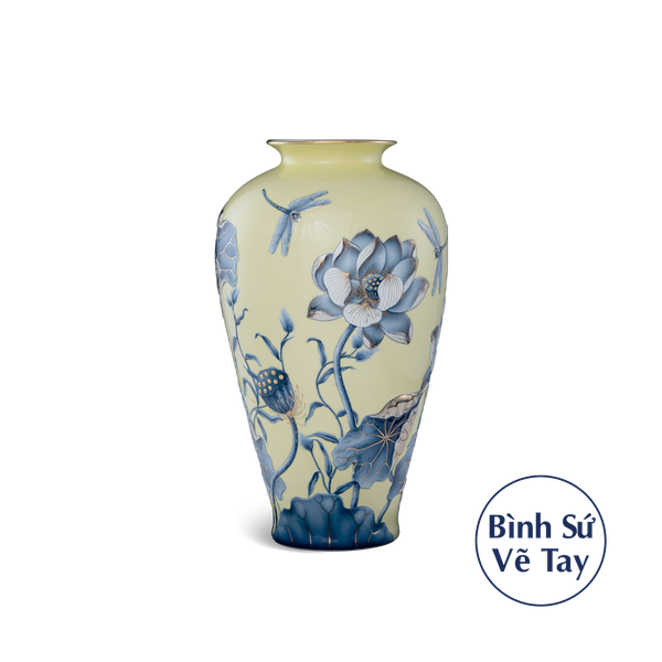 Bình hoa 40 cm - Bình Hoa - Sen Nền Vàng