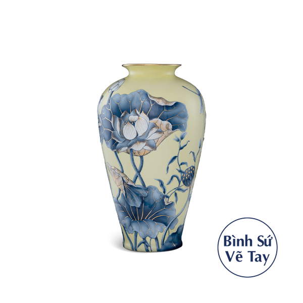 Bình hoa 40 cm - Bình Hoa - Sen Nền Vàng