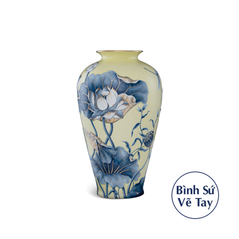  Bình hoa 40 cm - Bình Hoa - Sen Nền Vàng 