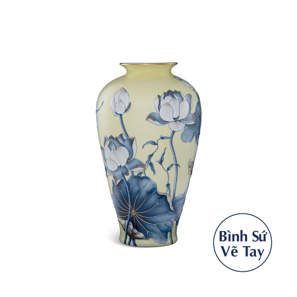 Bình hoa 40 cm - Bình Hoa - Sen Nền Vàng
