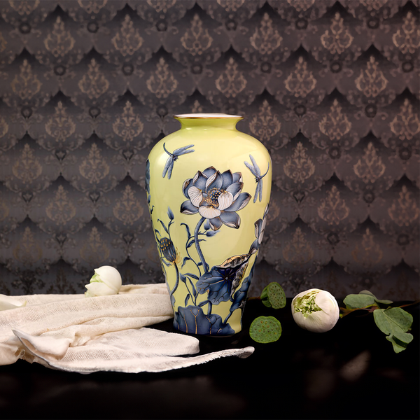 Bình hoa 40 cm - Bình Hoa - Sen Nền Vàng