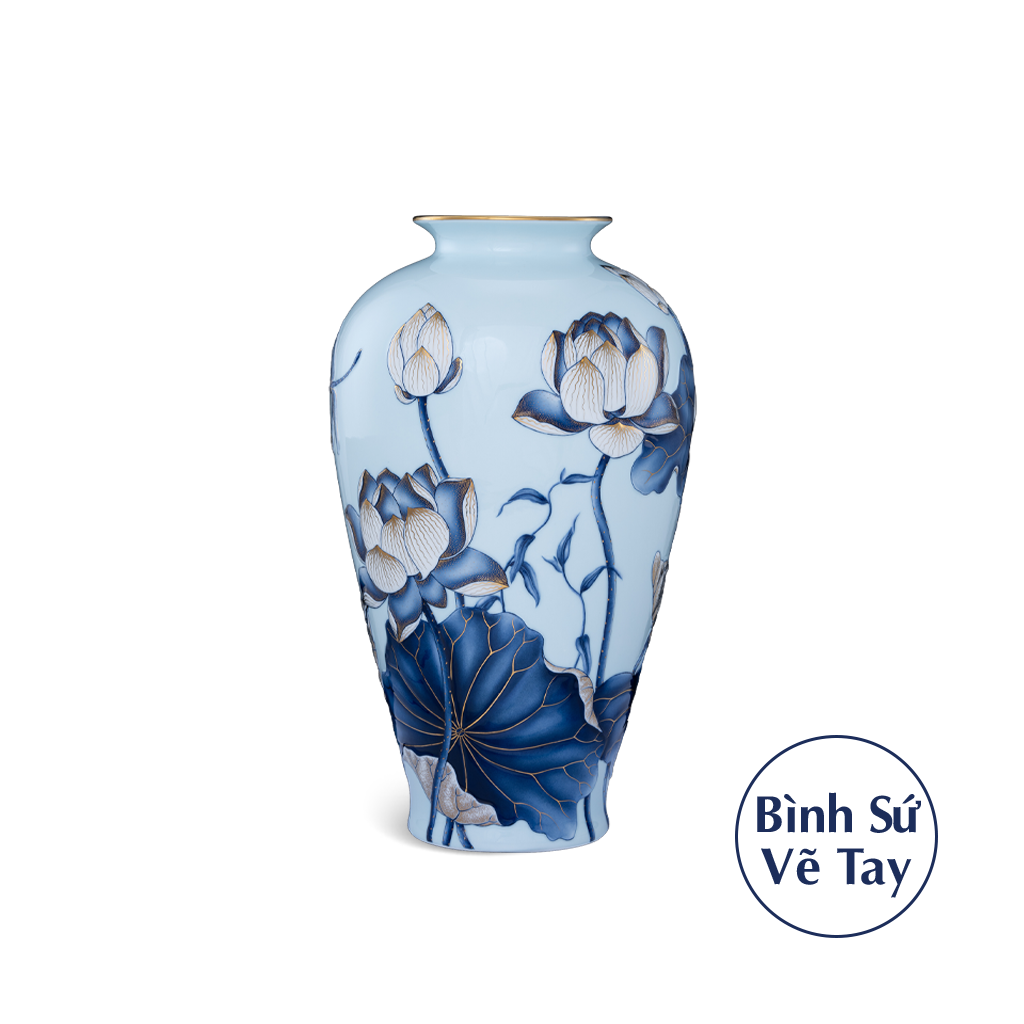 Bình hoa 40 cm - Bình Hoa - Sen Nền Xanh