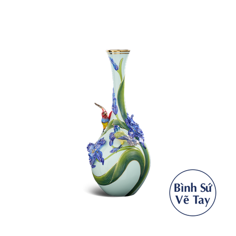  Bình hoa 45 cm - Hạnh phúc đính hoa/ Chim cảnh (TTV - Nền xanh ngọc) 