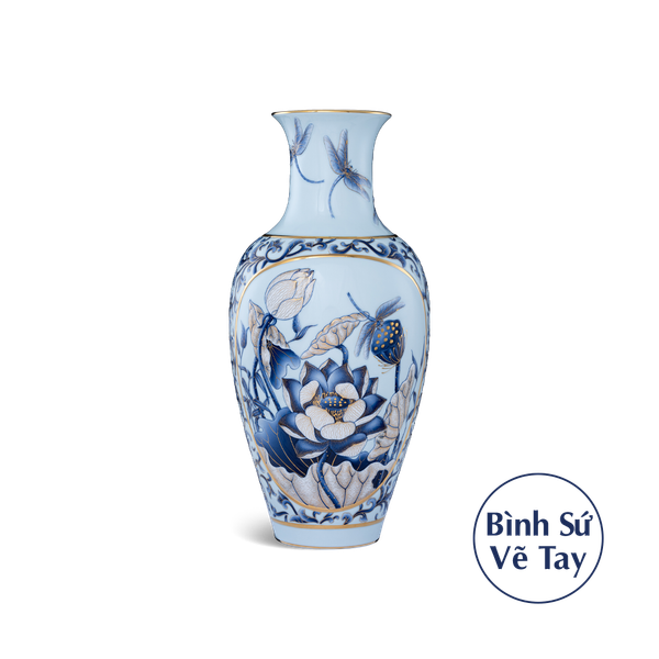 Bình hoa 50 cm - Sen Nền Xanh