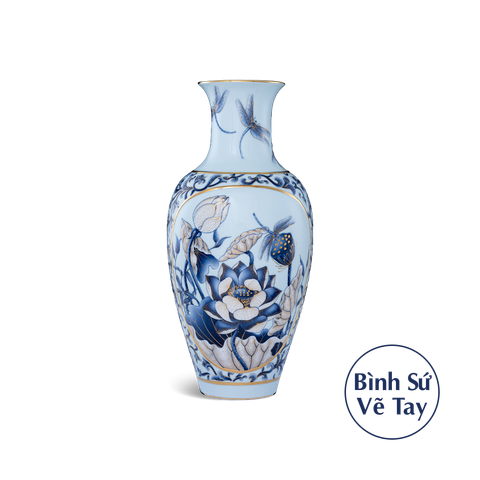  Bình hoa 50 cm - Sen Nền Xanh 